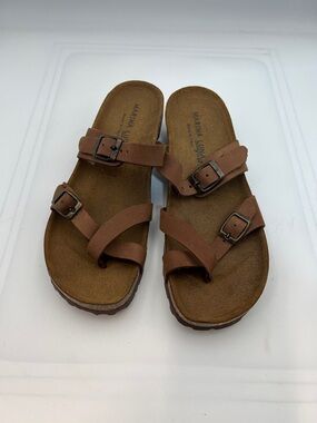 Marina Luna Comfort Leather Sandals Made in Italy Size 7.5 / 38